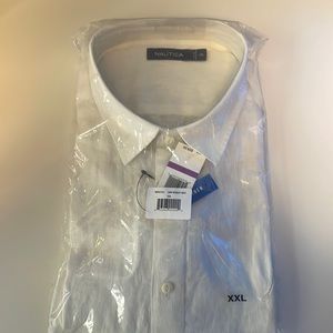 Nautica Linen Short-Sleeve Men’s Shirt (XXL) - Bright White